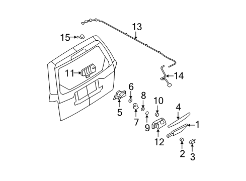 2011 Mercury Mariner Wiper & Washer Components Diagram