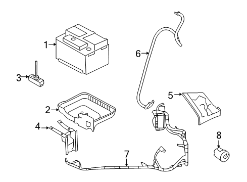 2010 Mercury Mariner Negative Cable Diagram for 8M6Z-14301-AA