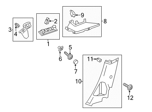 2017 Ford Focus Interior Trim - Quarter Panels Diagram