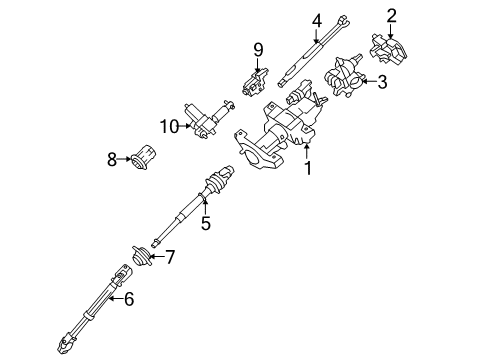 2010 Ford F-150 Steering Column Assembly Diagram