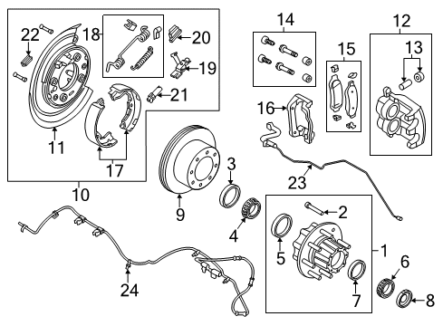 2012 Ford F-350 Super Duty Hub Assembly - Wheel Diagram for M2MZ-1109-D
