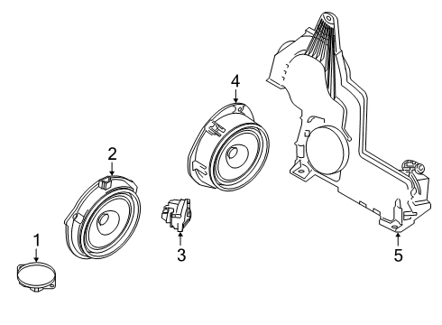 2022 Ford Ranger Woofer, Rear Diagram for KB3Z-18808-AA