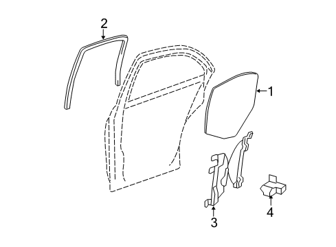 2005 Mercury Montego Glass - Door Diagram