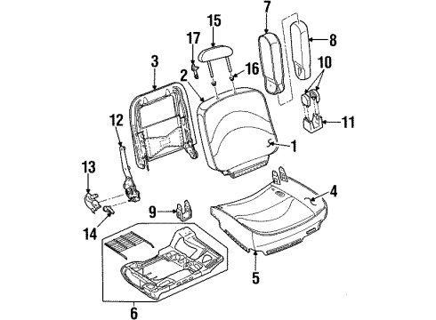 1997 Ford Crown Victoria Front Seat Components Diagram