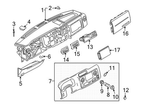 2025 Ford E-350 Super Duty Instrument Panel Components Diagram