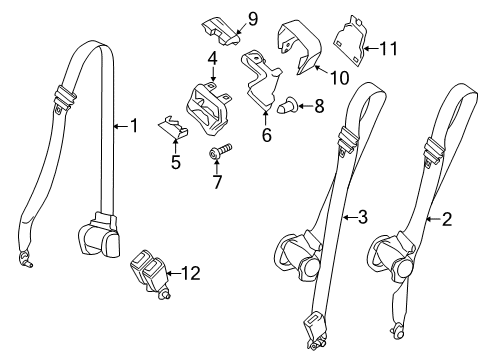 2020 Ford Transit-250 Second Row Seat Belts Diagram