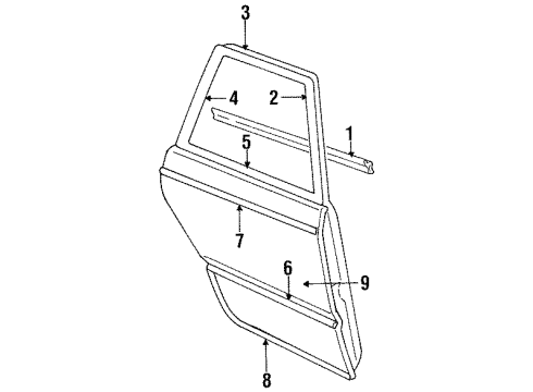 1985 Mercury Lynx Door & Components Diagram