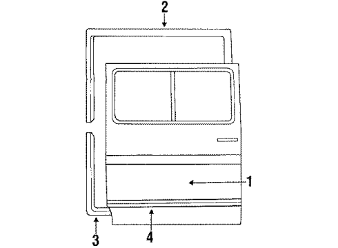 1991 Ford E-150 Econoline Door & Components Diagram 3 - Thumbnail
