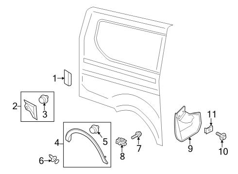 2024 Ford E-Transit Exterior Trim - Side Panel Diagram 4 - Thumbnail
