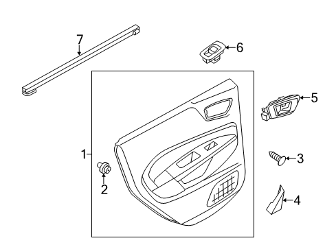 2018 Ford Fiesta Interior Trim - Rear Door Diagram