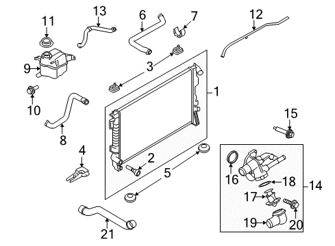 2016 Lincoln MKT Radiator Diagram for EB5Z-8005-E