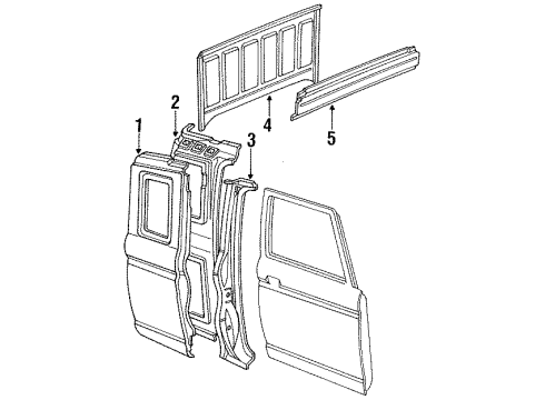 1991 Ford Ranger Side Panel & Components Diagram 2 - Thumbnail