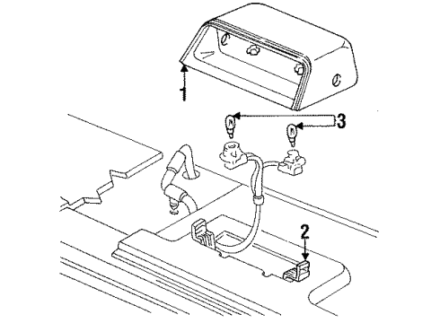 1990 Lincoln Town Car High Mount Lamps Diagram