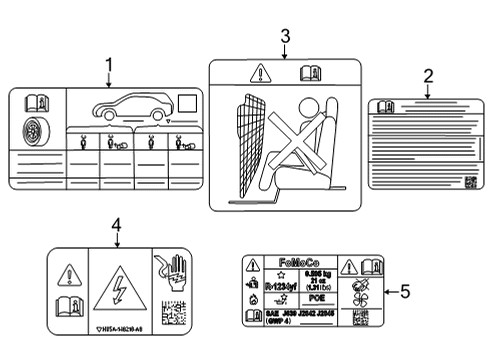 2024 Ford Mustang Mach-E Information Labels Diagram