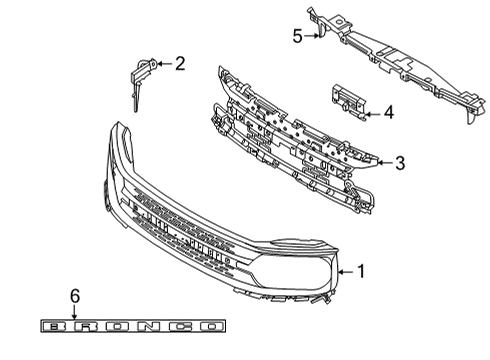 2024 Ford Bronco Sport Grille & Components Diagram