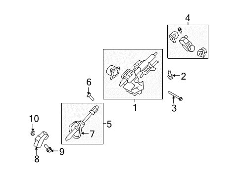 2012 Ford Escape Steering Column Assembly Diagram 2 - Thumbnail