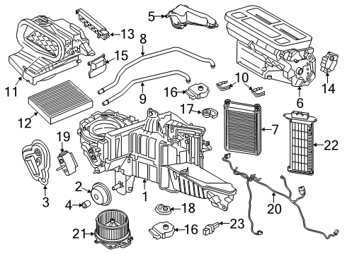 2020 Ford F-150 A/C & Heater Control Units Diagram