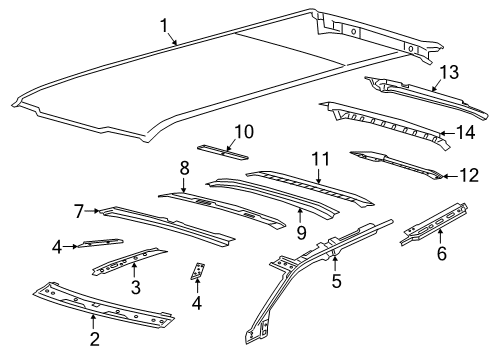 2022 Lincoln Navigator Roof & Components Diagram 4 - Thumbnail
