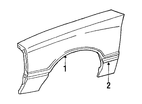 1986 Ford Mustang Fender & Components Diagram