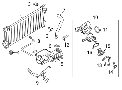 2016 Ford Expedition Radiator & Components Diagram