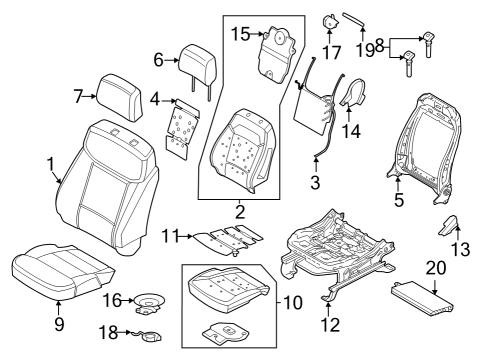 2024 Ford F-150 Lightning Driver Seat Components Diagram
