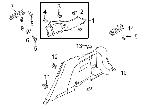 2024 Ford Escape Interior Trim - Quarter Panels Diagram