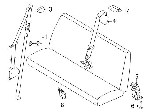 2011 Ford E-150 Rear Seat Belts Diagram