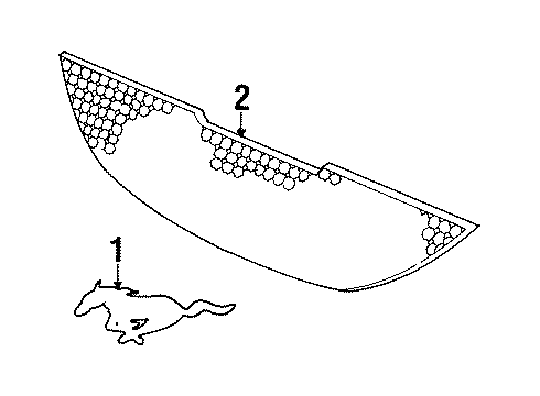 1996 Ford Mustang Grille & Components Diagram