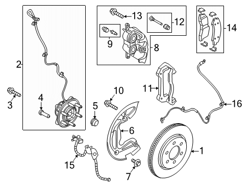 2024 Ford F-150 Brake Components Diagram
