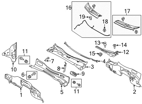 2022 Ford F-250 Super Duty Cab Cowl Diagram 2 - Thumbnail
