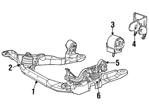 1999 Mercury Sable Engine & Trans Mounting Diagram