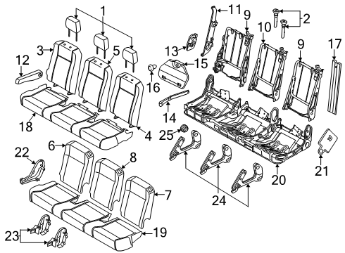 2024 Ford Transit-150 Second Row Seats Diagram 3 - Thumbnail