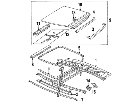 1985 Ford Mustang Roof & Components Diagram