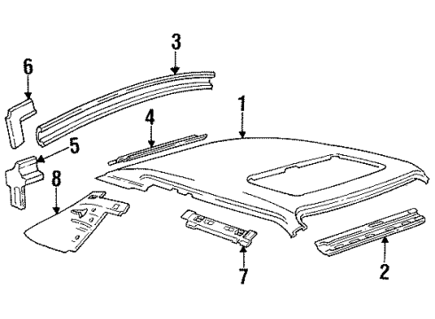 1990 Ford Mustang Roof & Components Diagram