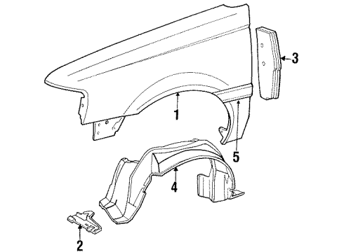 1991 Mercury Topaz Molding Strip, Black, Driver Side Diagram for E93Z16A039AA