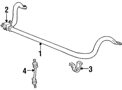 1997 Mercury Grand Marquis Stabilizer Bar & Components Diagram