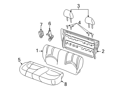 2003 Ford Escape Rear Seat Components Diagram