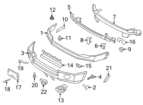 2012 Ford Expedition Bumper & Components - Front Diagram