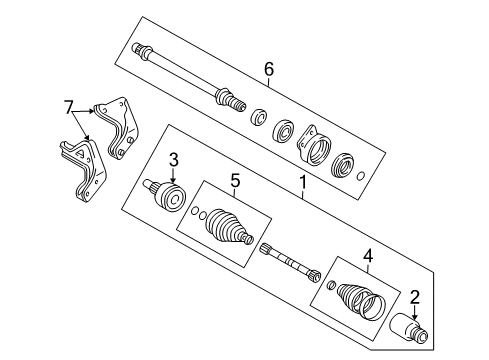 2004 Ford Escape Drive Axles - Front Diagram