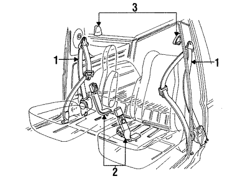 1997 Ford F-250 HD Front Seat Belts Diagram
