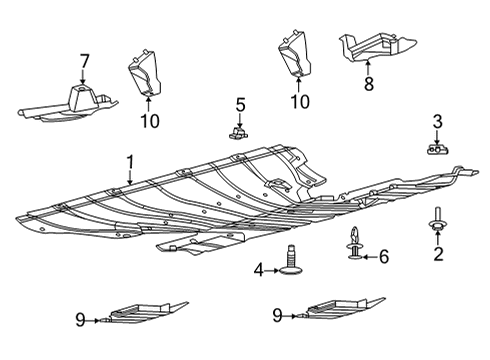 2024 Ford Mustang Mach-E Under Cover & Splash Shields Diagram