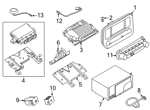 2023 Ford Transit-150 Navigation System Components Diagram