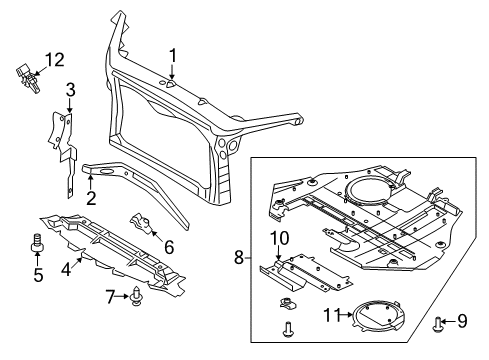 2012 Ford Fusion Radiator Support Diagram