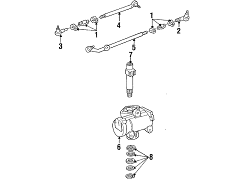 1987 Ford Bronco Steering Gear & Linkage Diagram 3 - Thumbnail