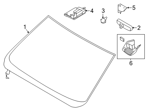 2019 Ford Ranger Glass - Windshield Diagram