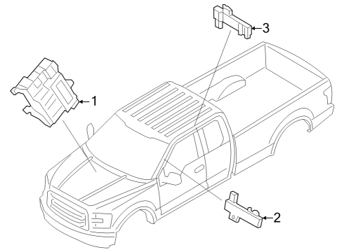 2024 Ford F-350 Super Duty Keyless Entry Components Diagram