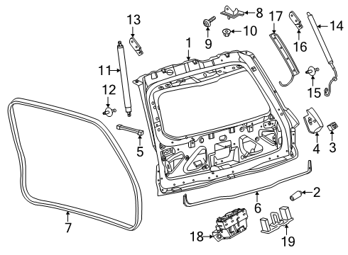 2025 Lincoln Navigator Lift Assembly - Gas Diagram for SL1Z-78406A10-A