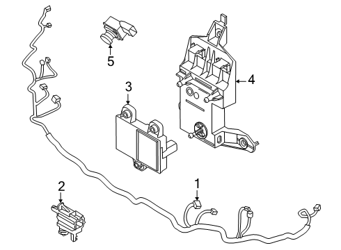 2025 Ford Bronco Sport Electrical Components - Front Bumper Diagram