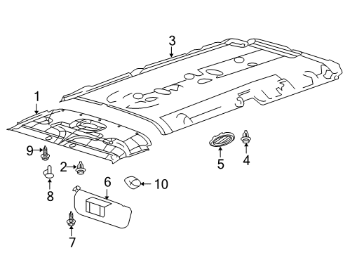 2012 Ford E-350 Super Duty Interior Trim - Roof Diagram 3 - Thumbnail