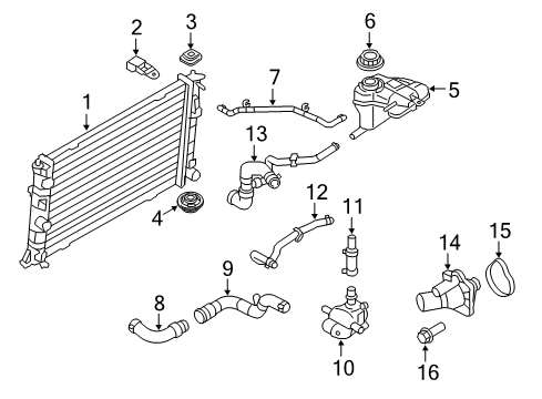 2012 Ford Fusion Cooling System - Hybrid Component Diagram
